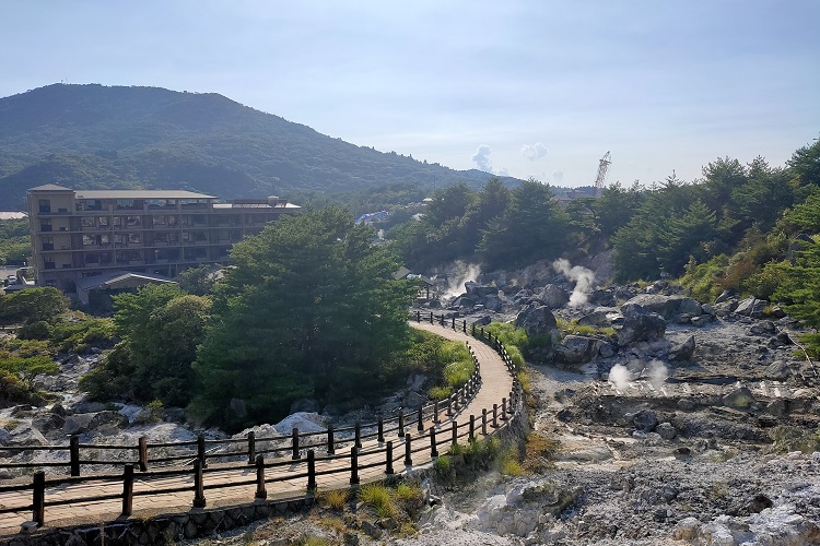 雲仙市の温泉の様子